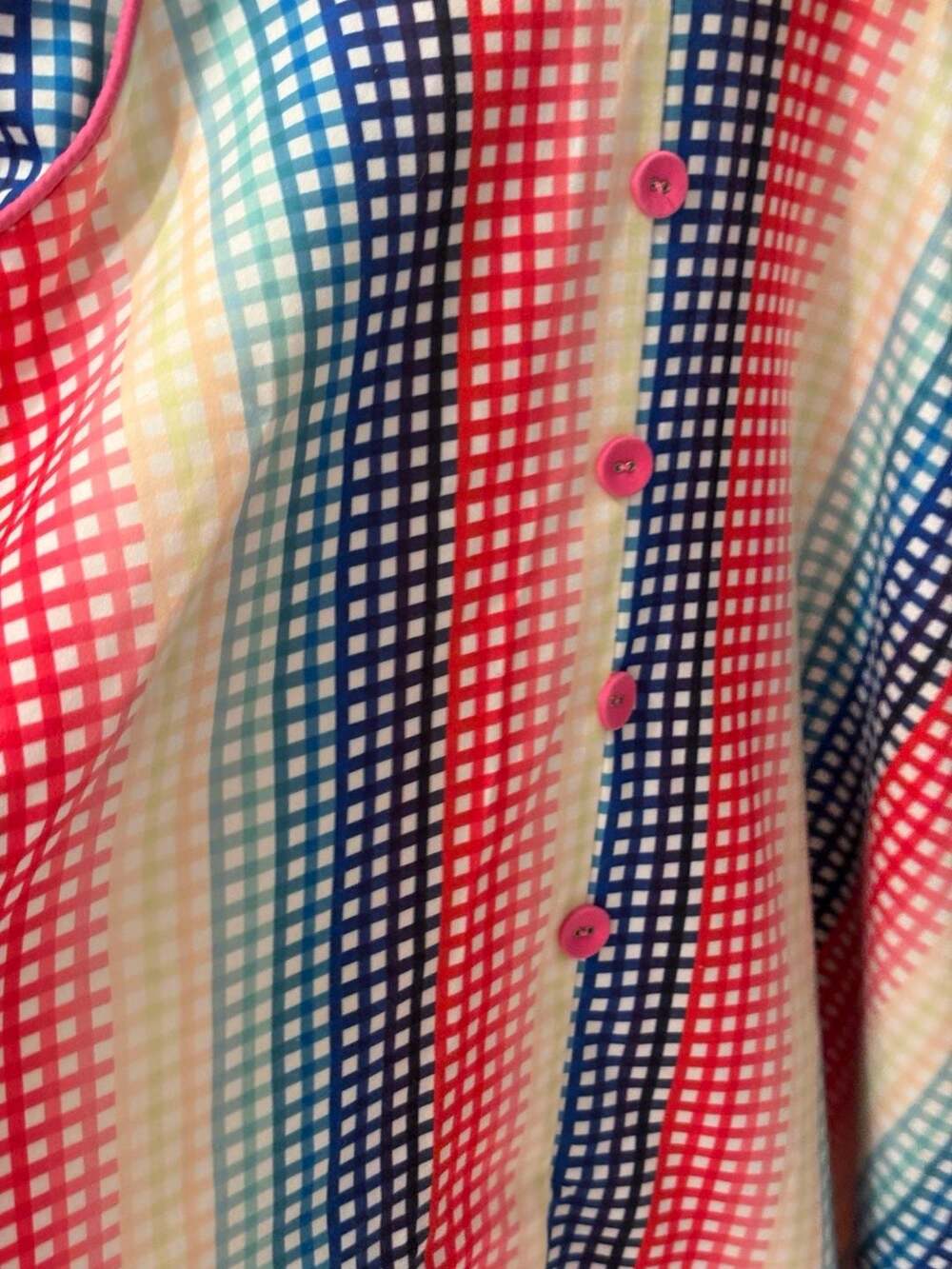 Voodoo Vixen Serene Rainbow Gingham Flare Dress - Picture 4 of 7